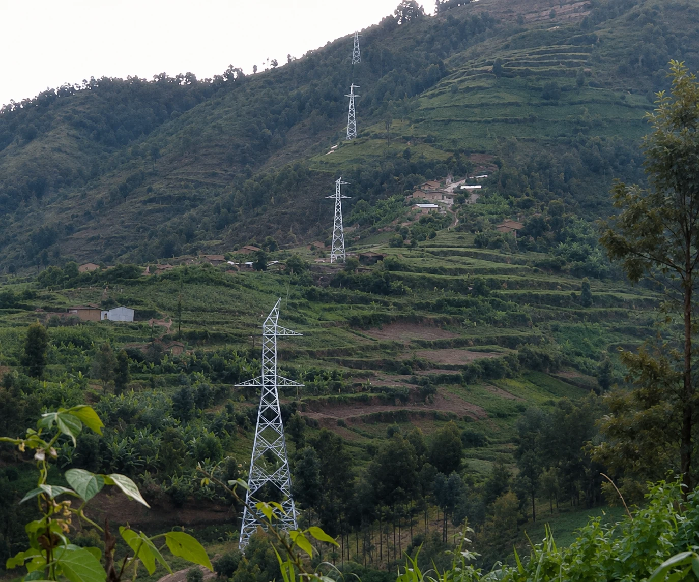 Existing overhead line route prepared for extension or rehabilitation