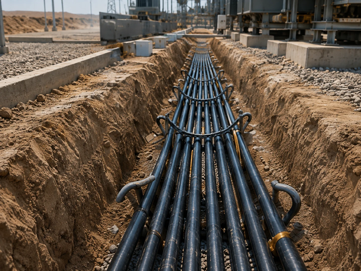 Underground medium-voltage cable route project scenario
